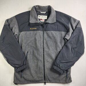 Columbia Titanium Interchange Tech Jacket Mens Large Gray Fleece Full Double Zip